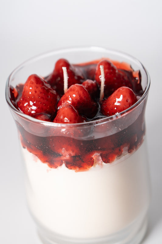 Strawberry Delight Dessert Candle