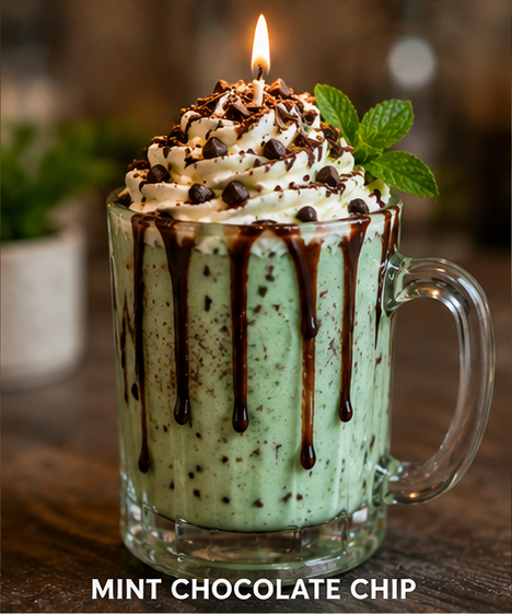 Mint Chocolate Chip Milkshake Candle